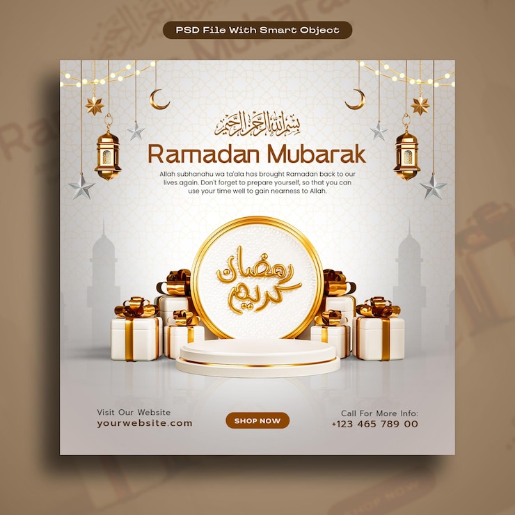 PSD gratuit ramadan mubarak salutations islamiques sur les réseaux sociaux modèle de publication