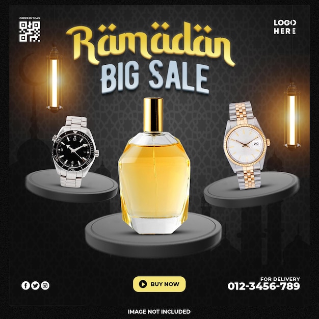 PSD gratuit ramadan vente médias sociaux et publication instagram