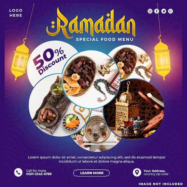 Ramadhan Kareem Menu Post Modèle De Conception Des Médias Sociaux