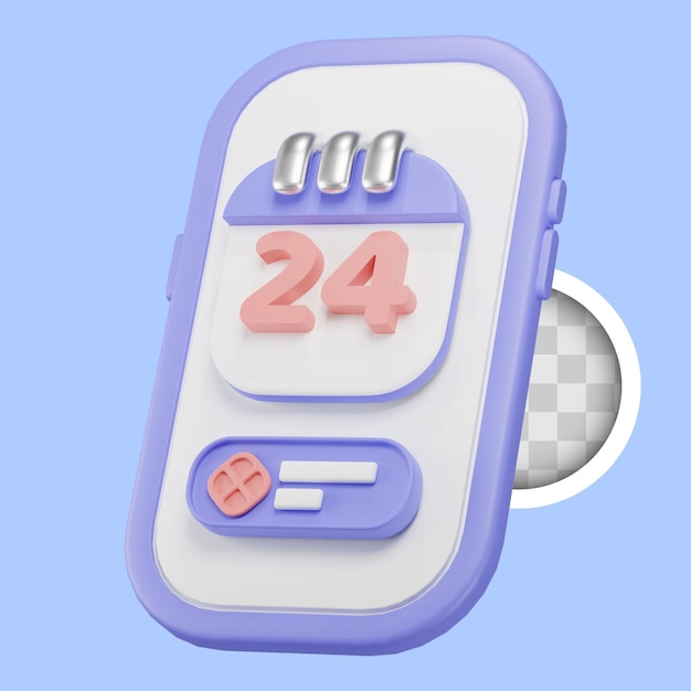 PSD gratuit rappel du téléphone et du calendrier des rendez-vous et réunions importants illustration 3d