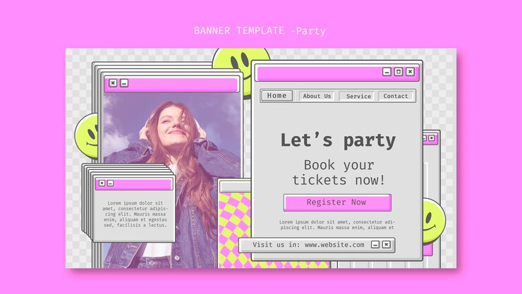 PSD gratuit rejoignez le modèle de page de destination de la fête