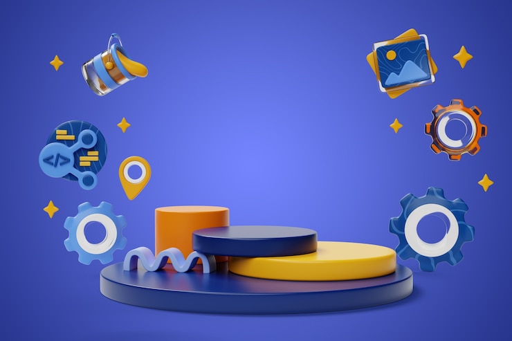PSD gratuit rendering 3d de l'arrière-plan du podium de vente de l'interface