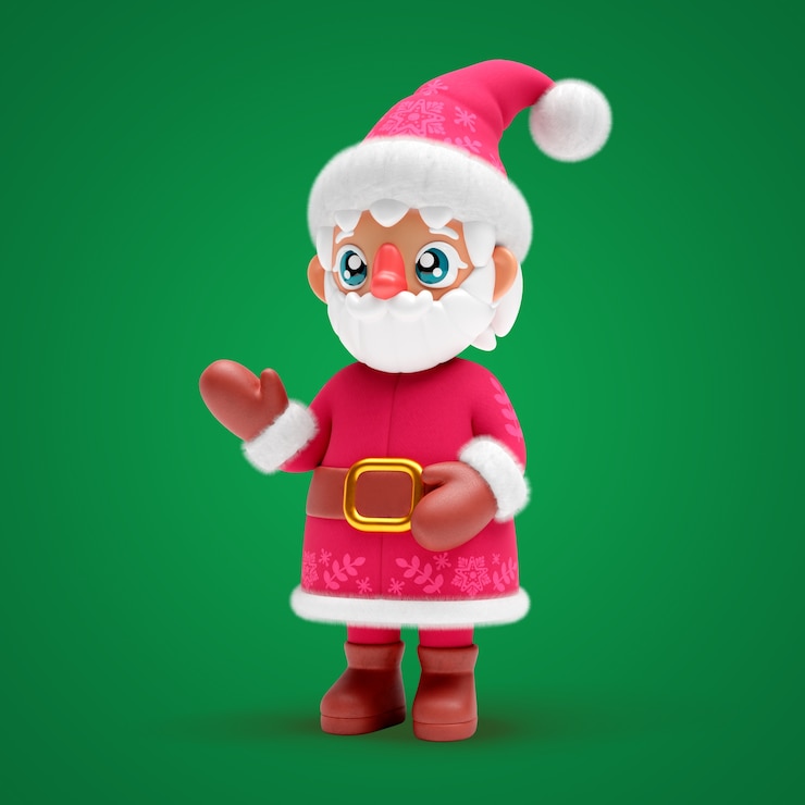 PSD gratuit rendering 3d de la conception de l'icône du père noël