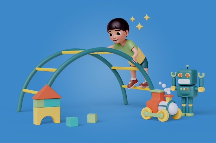 PSD gratuit rendering 3d du personnage de la maternelle