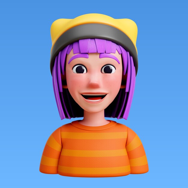 Rendering 3D du style de coiffure pour la conception de l'avatar