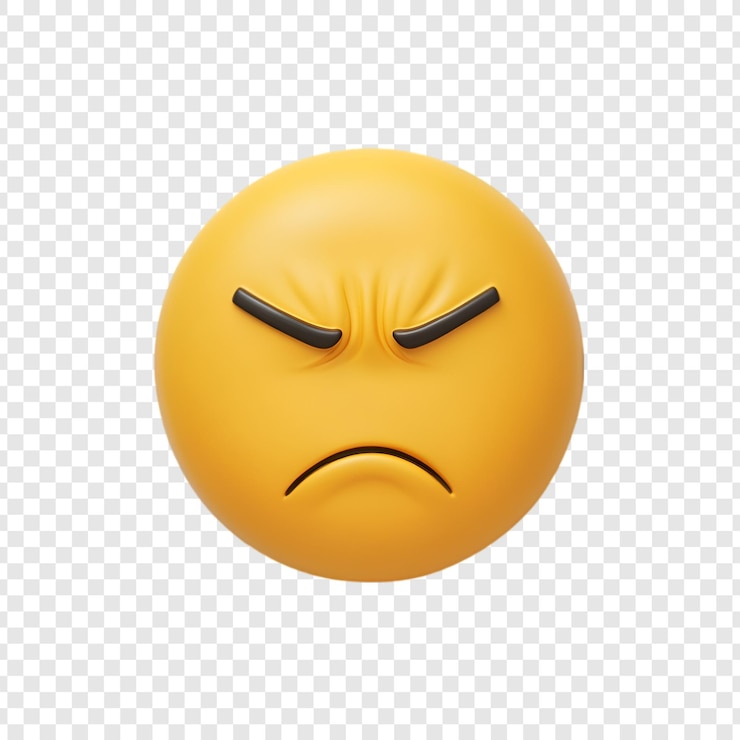 PSD gratuit rendering 3d d'un emoji en colère visage frustré jaune art numérique style illustratif emoticon modélisation 3d