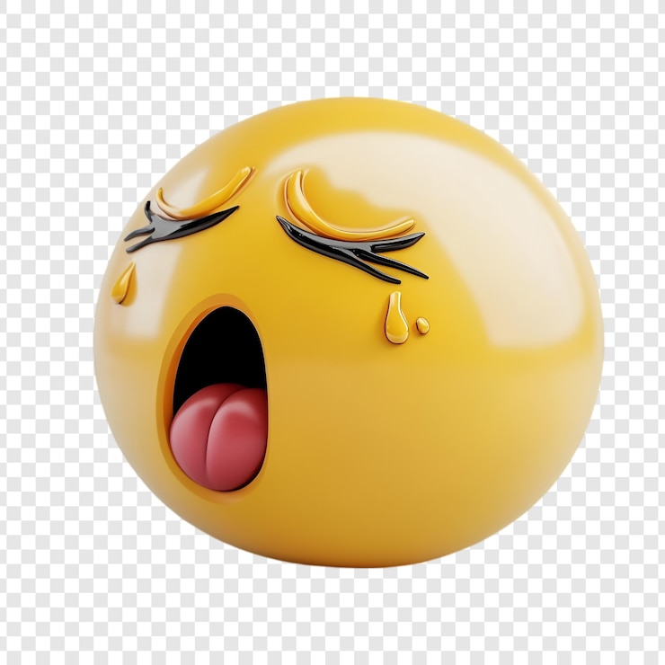 PSD gratuit rendering 3d d'une émoticône jaune pleureuse