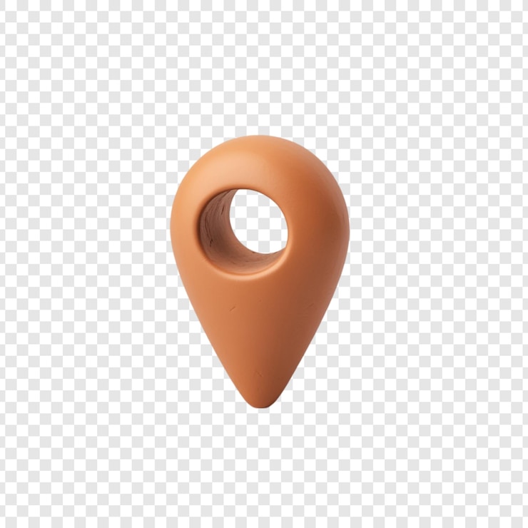 PSD gratuit rendering 3d d'un emplacement icône d'épingle couleur terre cuite conception simple isolée sur un fond transparent