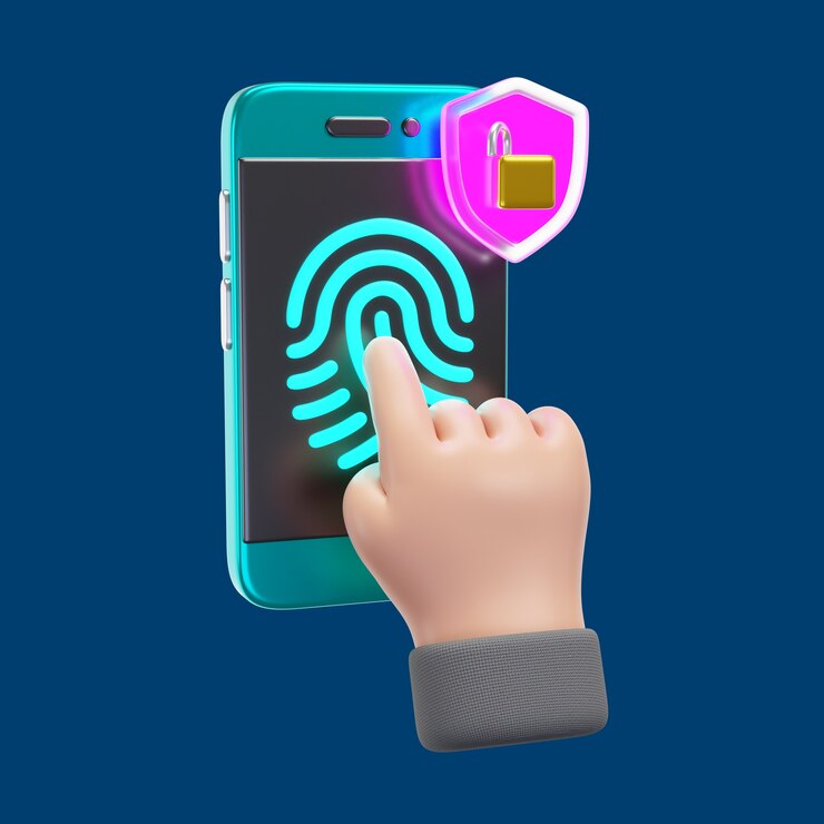 PSD gratuit rendering 3d de l'icône de cybersécurité