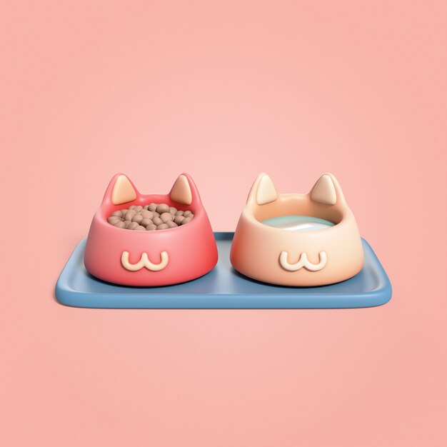 Rendering 3D de l'icône du chat