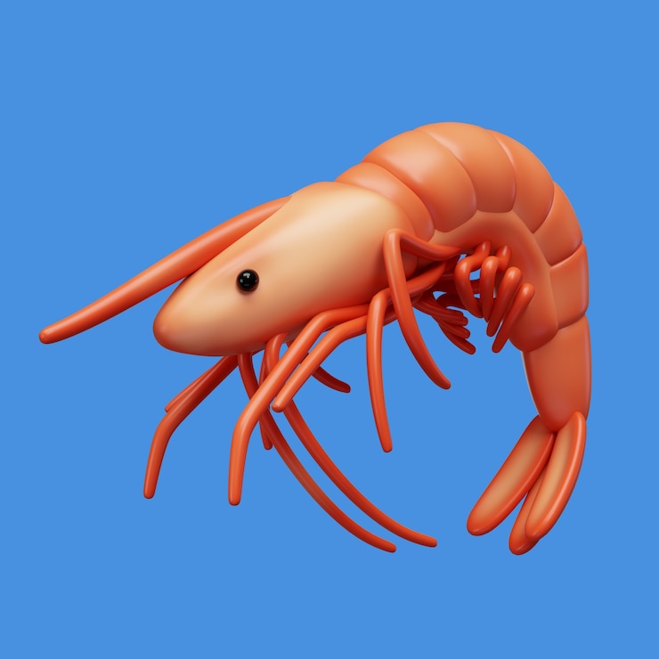 PSD gratuit rendering 3d de l'icône du poisson et de la nourriture de mer.