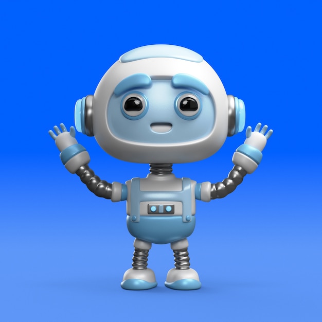 Rendering 3D de l'icône du robot mignon