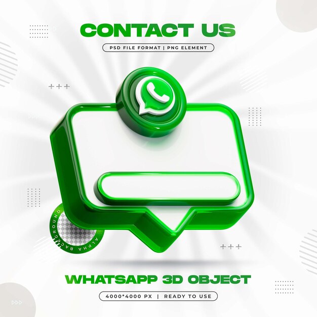 Rendering 3D isolé de l'icône de l'élément de bannière de Whatsapp