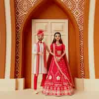 PSD gratuit rendering 3d de personnages de mariage indiens