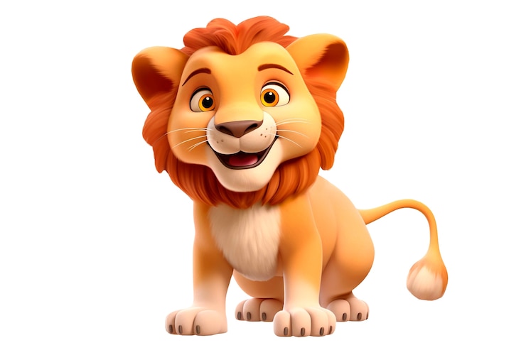 PSD gratuit rendez-vous 3d du lion isolé