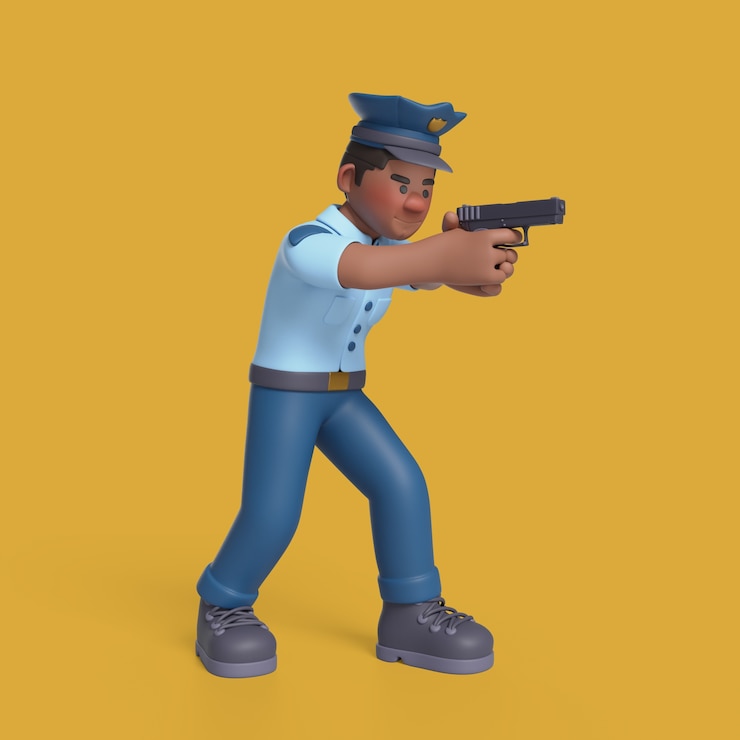 PSD gratuit rendez-vous en 3d du personnage de la police
