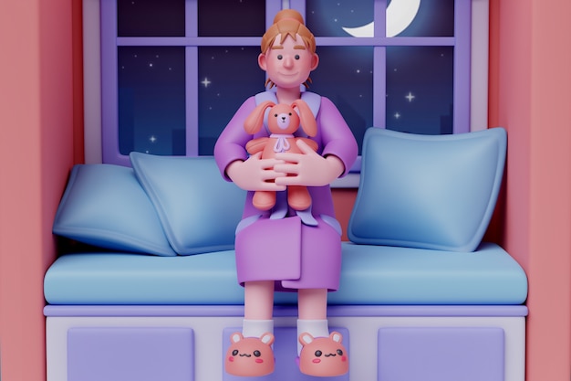 Rendez-vous 3D d'une personne la nuit