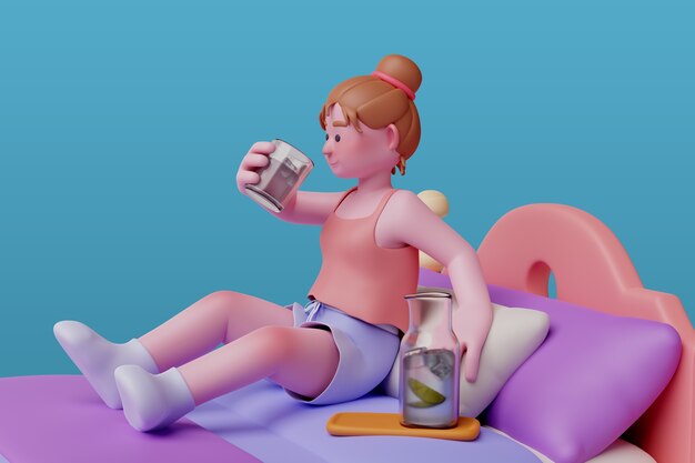 Rendez-vous 3D d'une personne la nuit