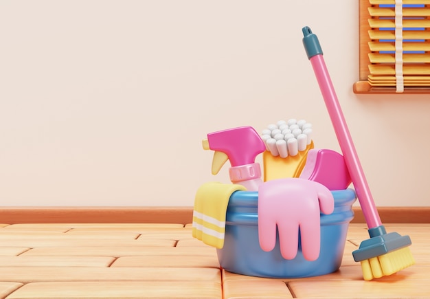 rendu 3D de l'arrière-plan du ménage