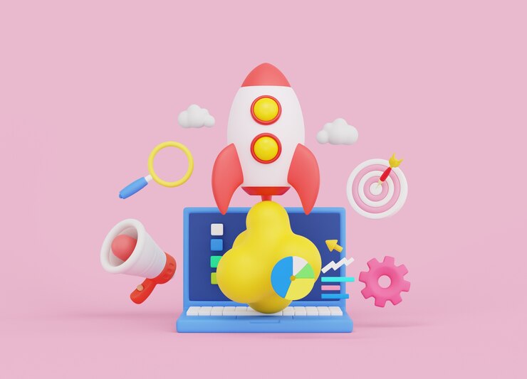PSD gratuit rendu 3d de la conception graphique