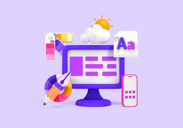 rendu 3D de la conception graphique