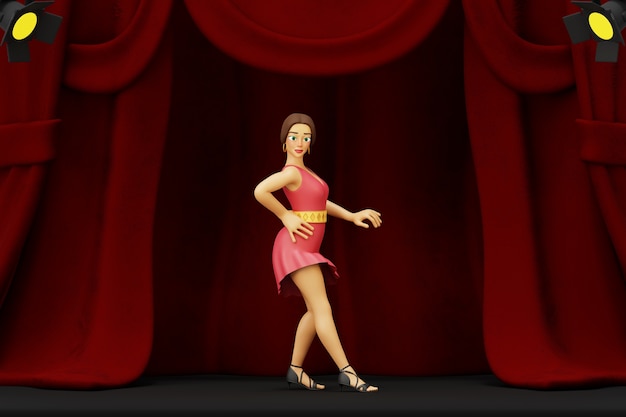 PSD gratuit rendu 3d de danseuse