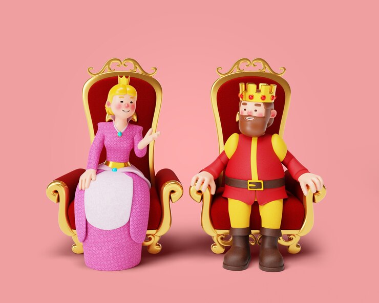 PSD gratuit le rendu 3d du couple de la monarchie