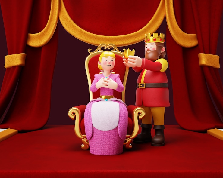 PSD gratuit le rendu 3d du couple de la monarchie