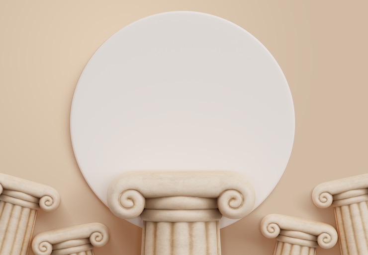 PSD gratuit rendu 3d du fond du podium grec ancien