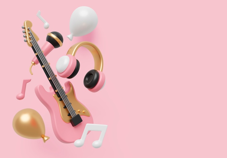 PSD gratuit rendu 3d du fond musical