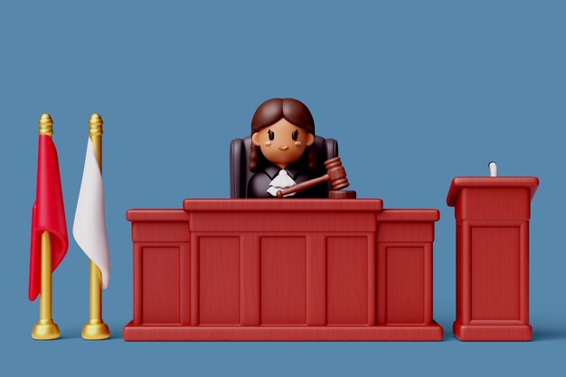 Rendu 3D du fond de nature morte de justice