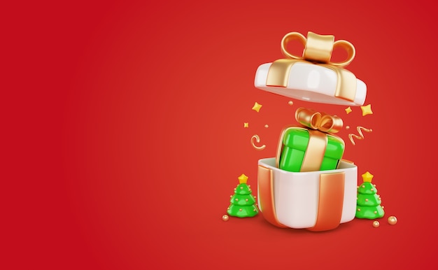 PSD gratuit rendu 3d du fond de noël