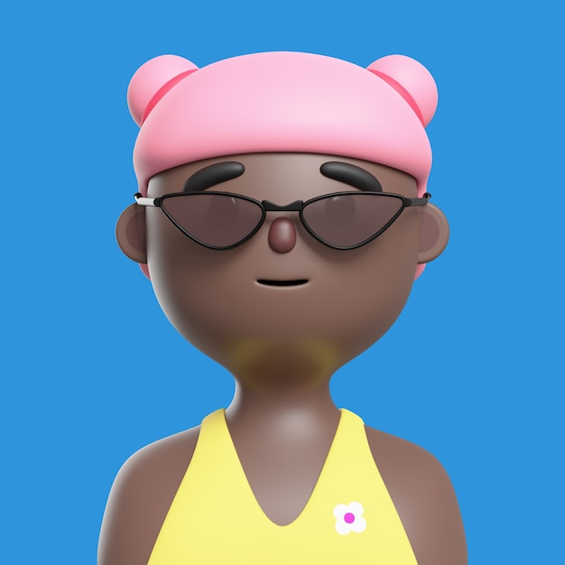 PSD gratuit rendu 3d du personnage d'avatar