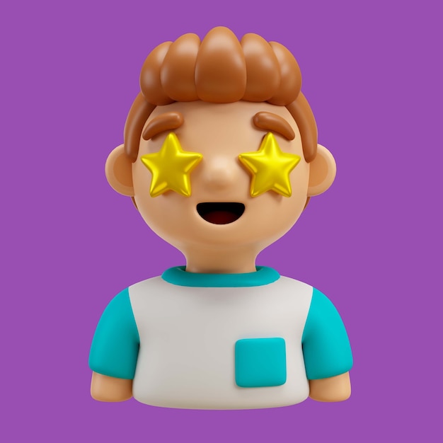 PSD gratuit rendu 3d de l'emoji avatar garçon