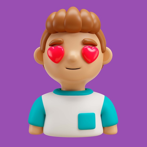 PSD gratuit rendu 3d de l'emoji avatar garçon