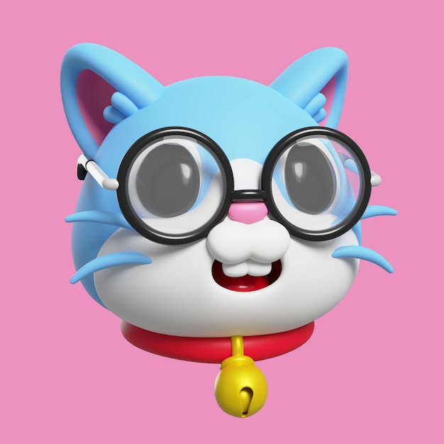 PSD gratuit rendu 3d d'emoji de chat