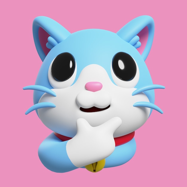 PSD gratuit rendu 3d d'emoji de chat