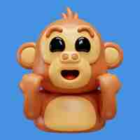 PSD gratuit le rendu 3d de l'emoji du singe