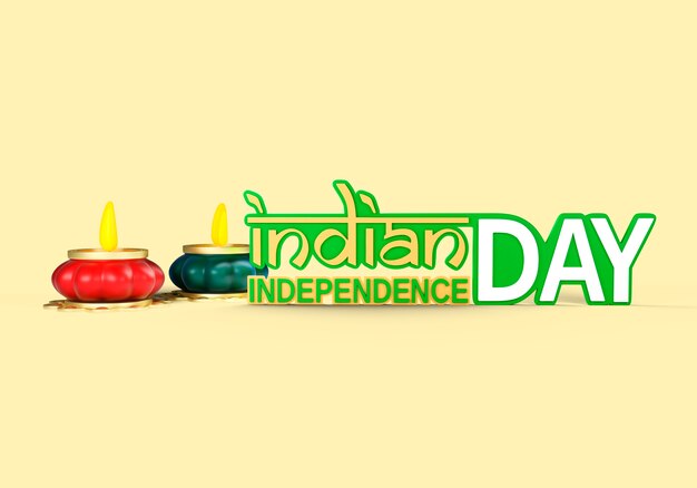 rendu 3d de la fête de l'indépendance indienne