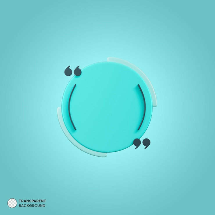 PSD gratuit rendu 3d de l'icône de boîte de cadre de citations illustration de rendu 3d isolée