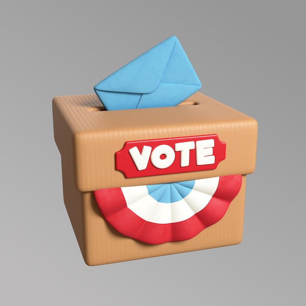 Le rendu 3D de l'icône de l'élection présidentielle des États-Unis