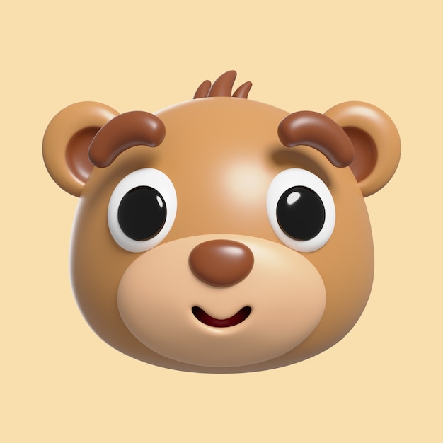 PSD gratuit rendu 3d de l'icône emoji ours