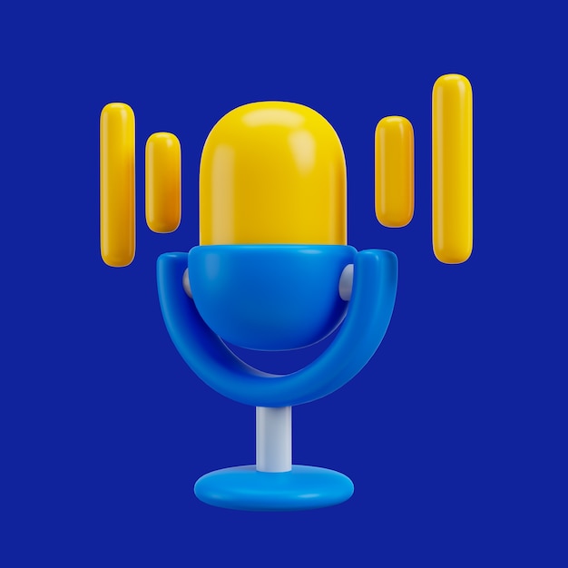 Rendu 3D de l'icône de l'interface utilisateur du microphone
