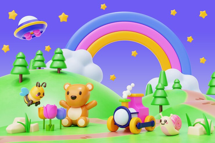 PSD gratuit rendu 3d de l'illustration pour les enfants