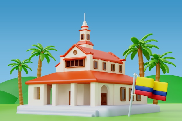 PSD gratuit rendu 3d de la mairie colombienne