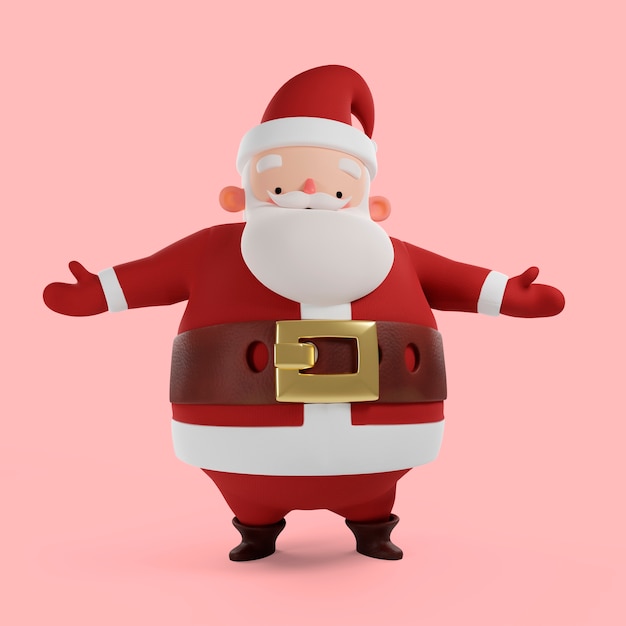 PSD gratuit rendu 3d de la pose du père noël