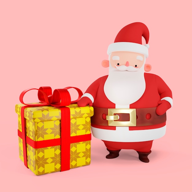 PSD gratuit rendu 3d de la pose du père noël