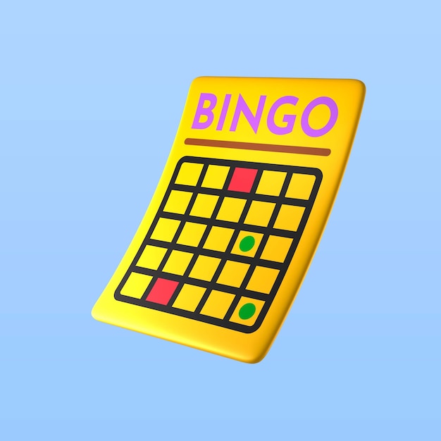 PSD gratuit rendu d'icône de bingo de casino