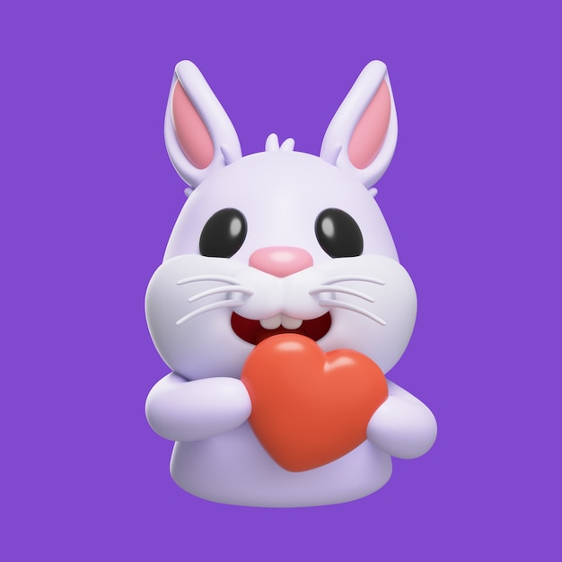 PSD gratuit le rendu de l'icône de l'emoji du lapin