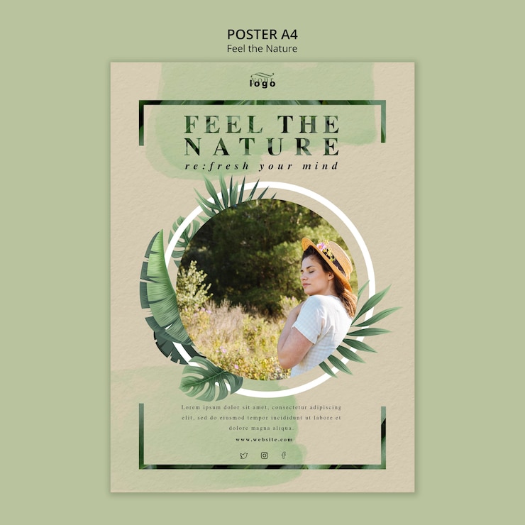 PSD gratuit ressentez la conception de l'affiche de la nature